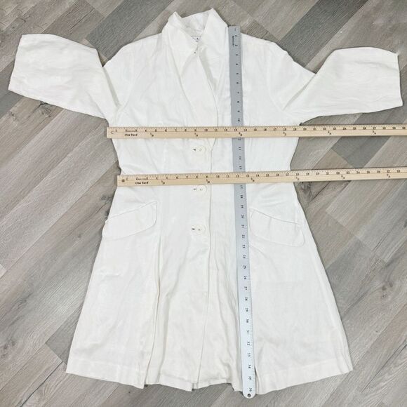 Cabi Artist Style Tunic Long Line Jacket Ivory Medium Pleated Button Front - Picture 15 of 16